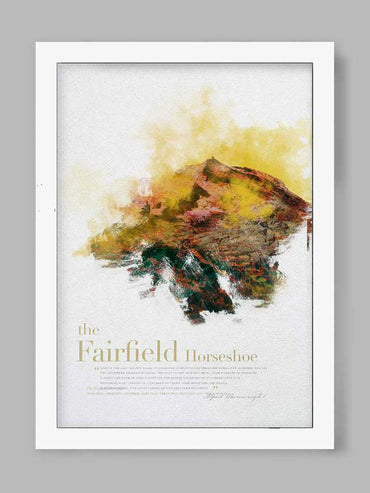 Fairfield Horseshoe in Wainwright's Words - Lake District Poster Print