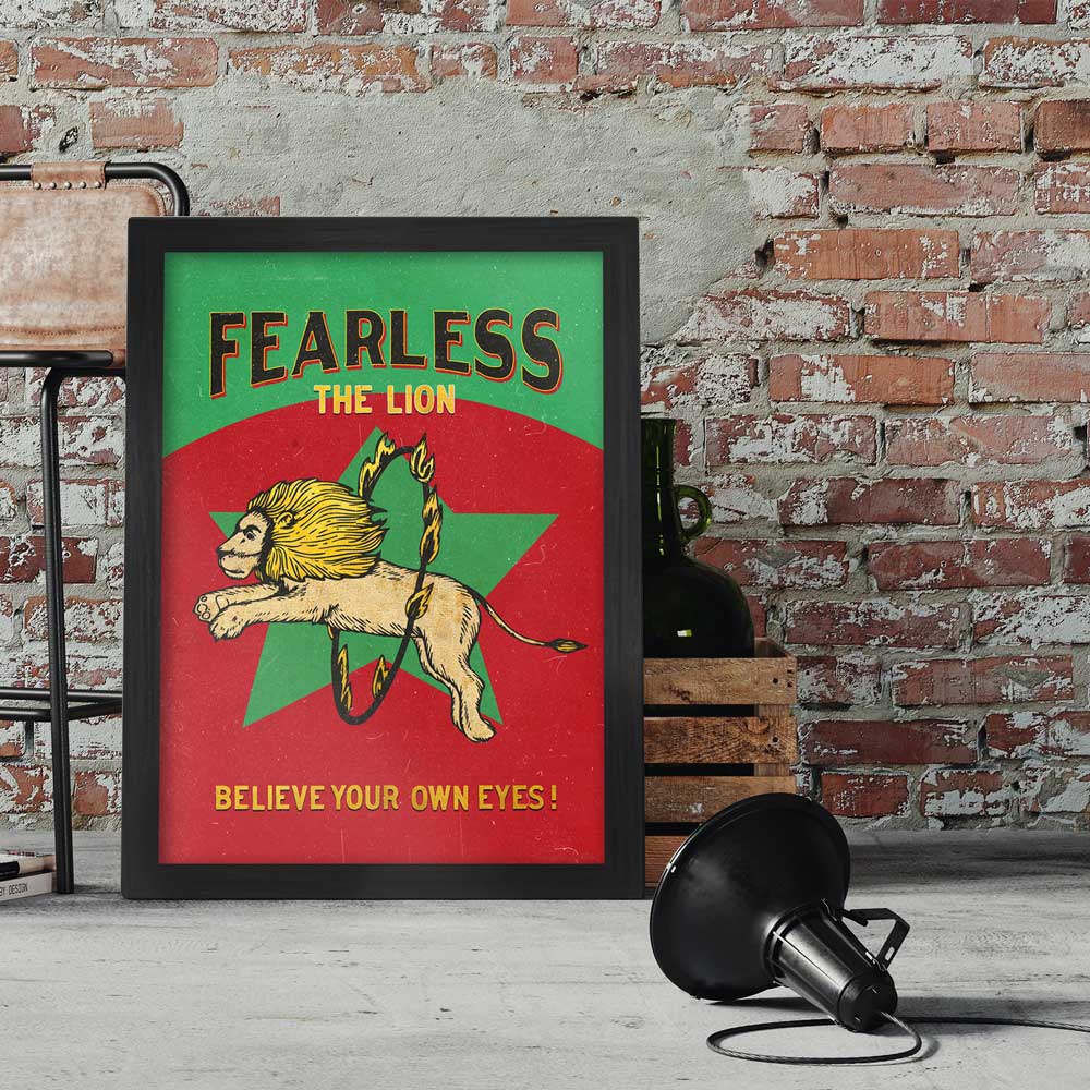 Fearless the Lion Poster Print