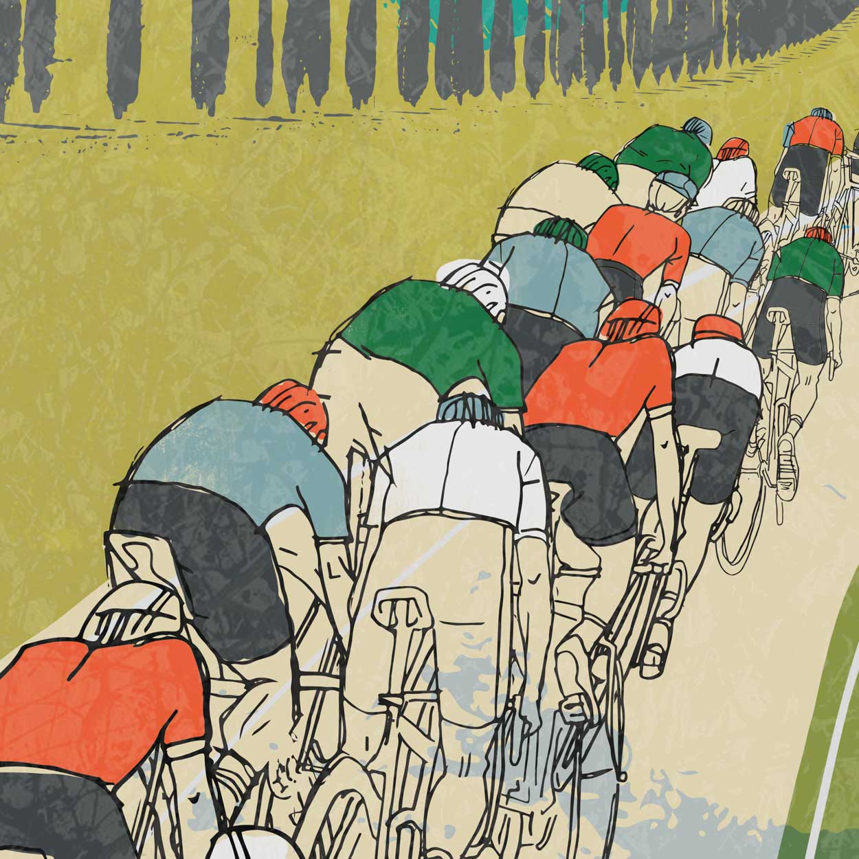 Following the Wheel - Cycling Print