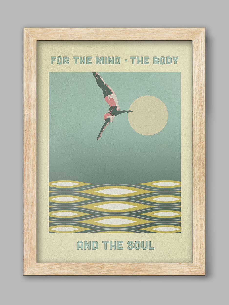 For the Mind, the Body and the Soul - Swimming Print