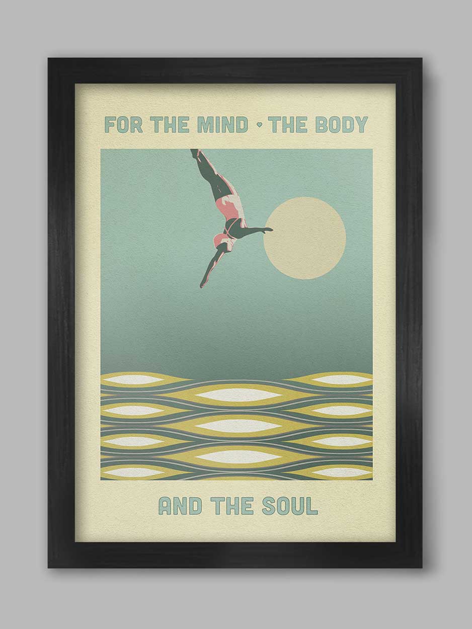 For the Mind, the Body and the Soul - Swimming Print