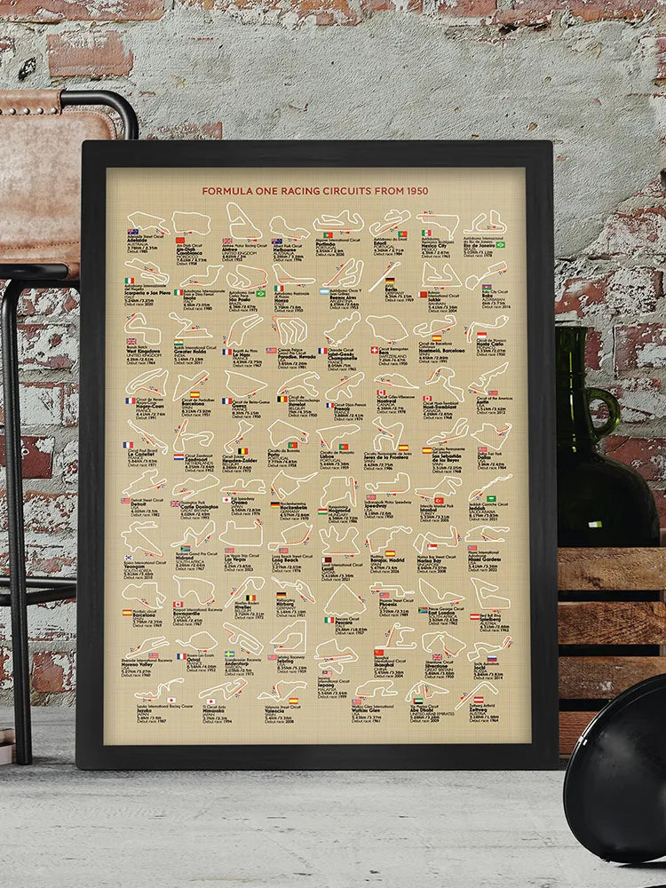 Formula One Racing Circuits - Poster Print