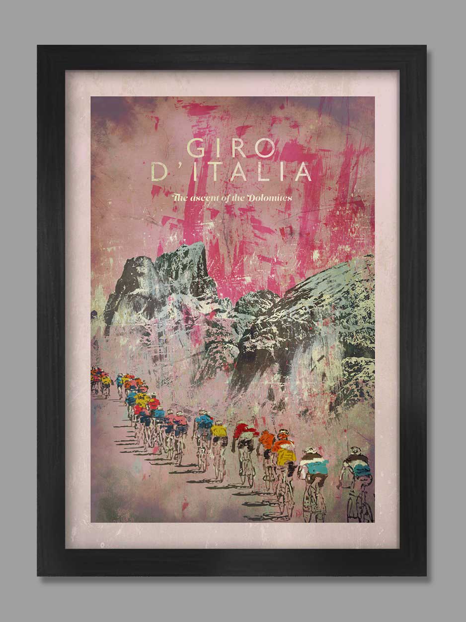 Giro D'Italia - The Ascent of the Dolomites - Cycling Print