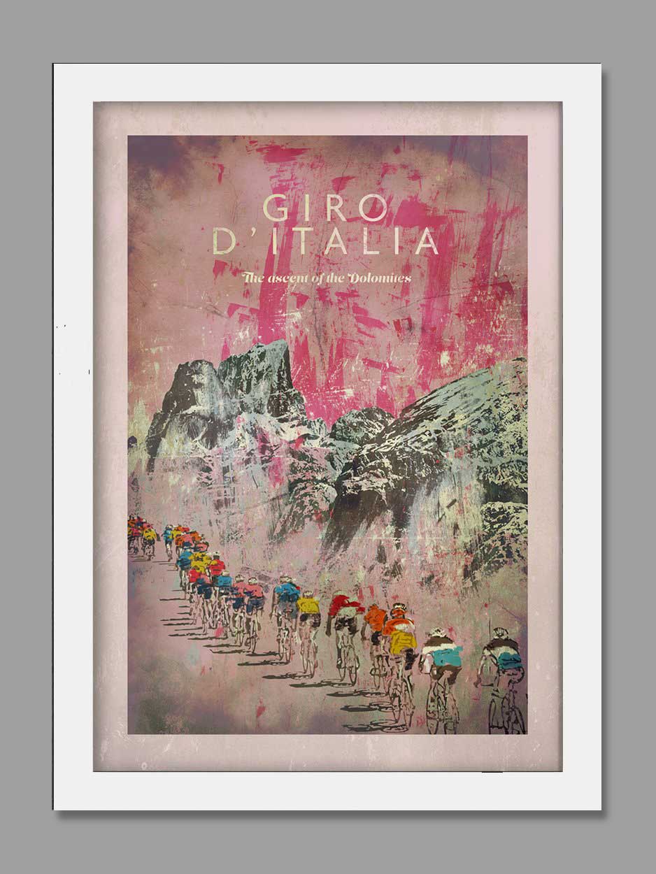Giro D'Italia - The Ascent of the Dolomites - Cycling Print