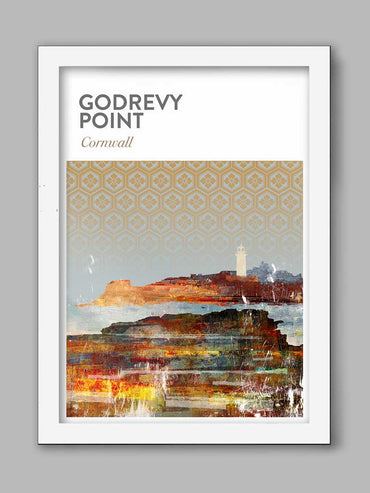 Godrevy Point Coastal Abstract -  Cornwall Poster Print