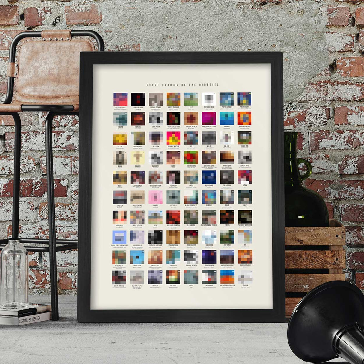 Great 90s Albums - Music Print