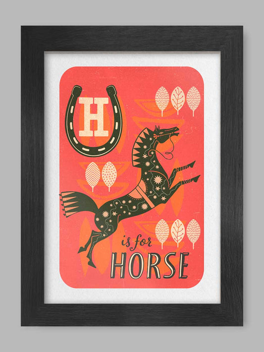 H is for Horse - A4 Poster Print