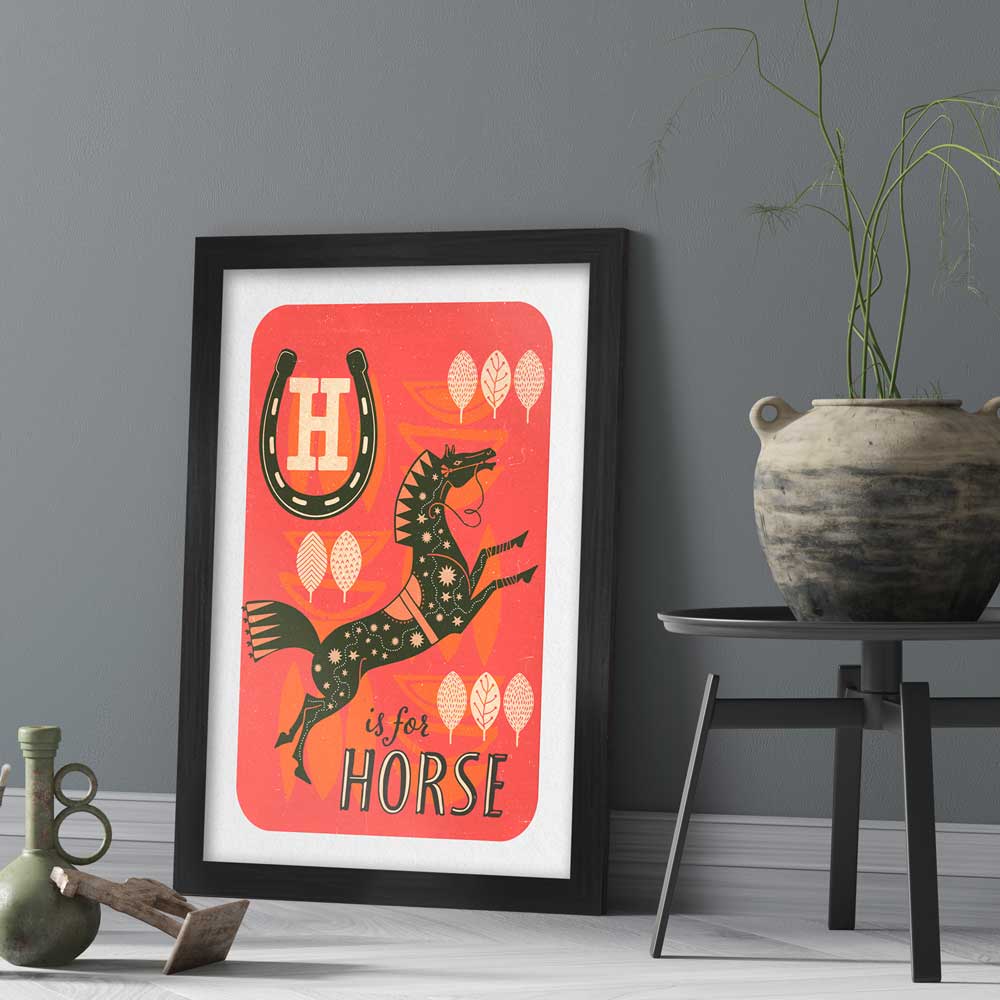 H is for Horse - Poster Print