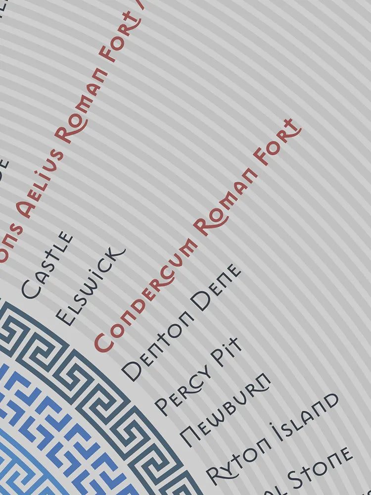 Hadrian's Wall Trail - Light Grey Version Poster Print