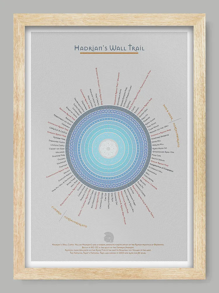 Hadrian's Wall Trail Print - Light Grey
