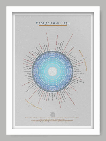 Hadrian's Wall Trail - Light Grey Version Poster Print