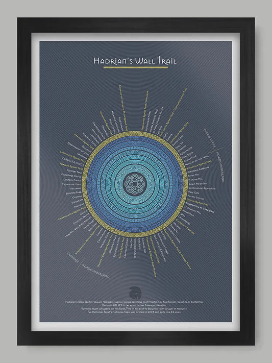 Hadrian's Wall Trail - Blue Version Poster Print