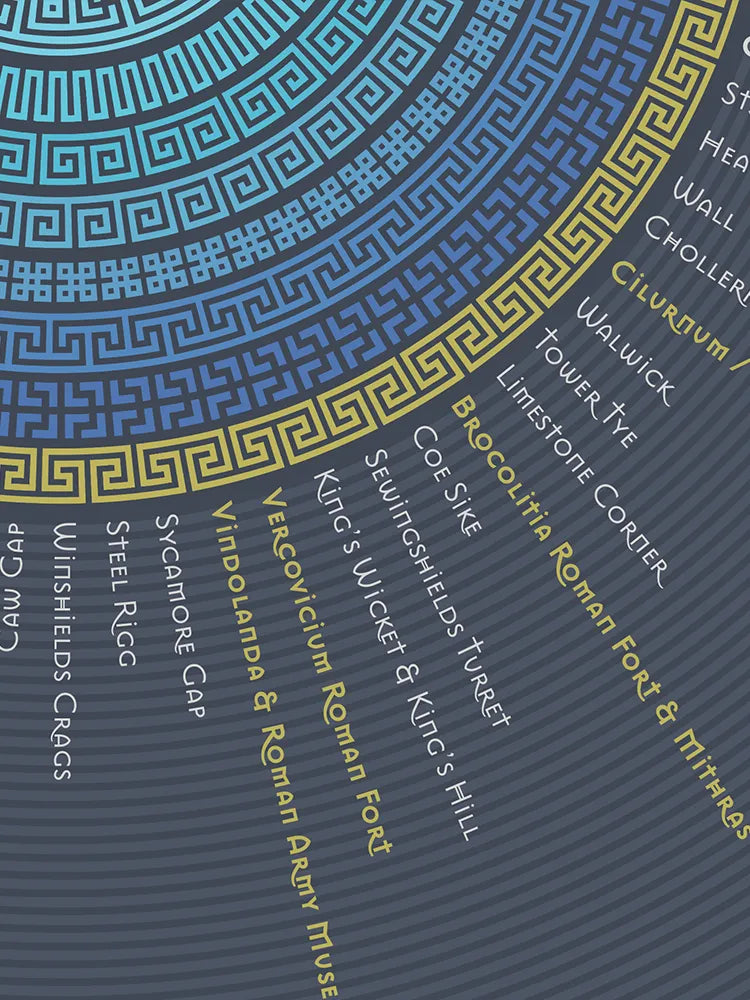 Hadrian's Wall Trail - Blue Version Poster Print