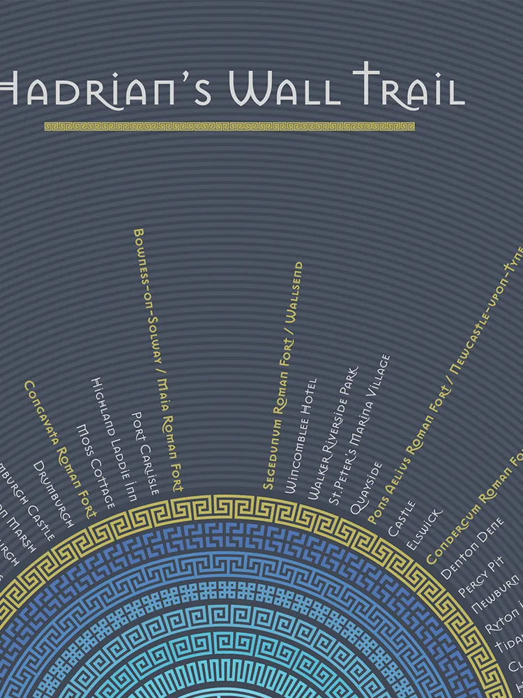 Hadrian's Wall Trail - Blue Version Poster Print