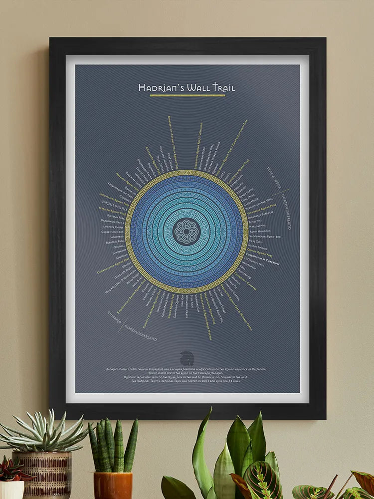 Hadrian's Wall Trail - Blue Version Poster Print