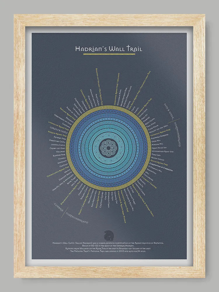 Hadrian's Wall Trail Print - Blue