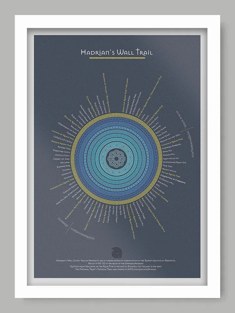 Hadrian's Wall Trail - Blue Version Poster Print