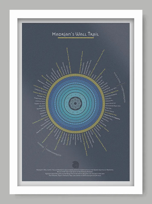 Hadrian's Wall Trail - Blue Version Poster Print