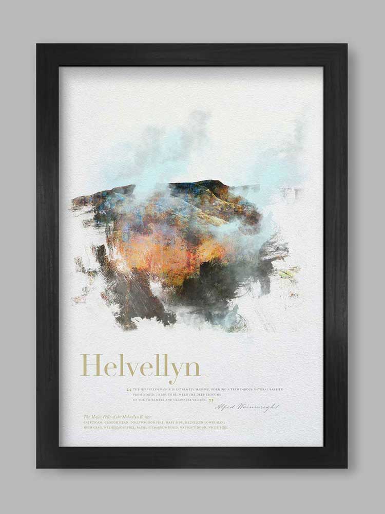 Helvellyn in Wainwright's Words - Lake District Print