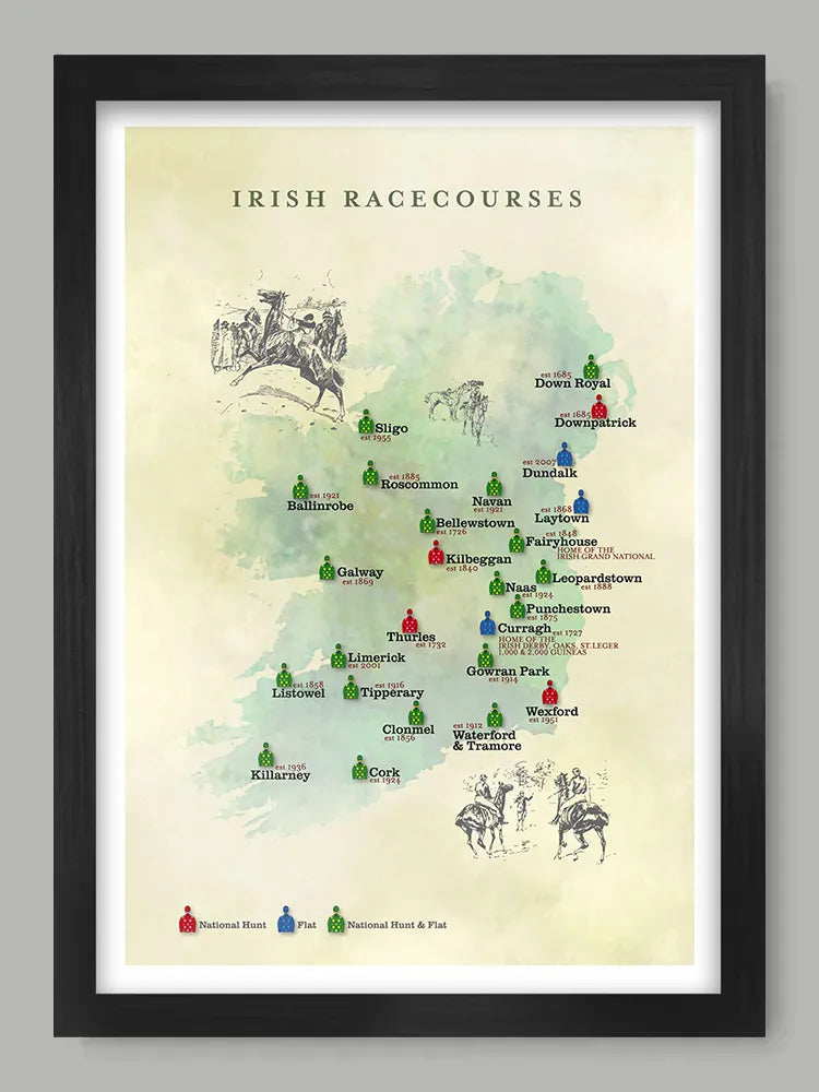 Irish Racecourses - Horse Racing Print