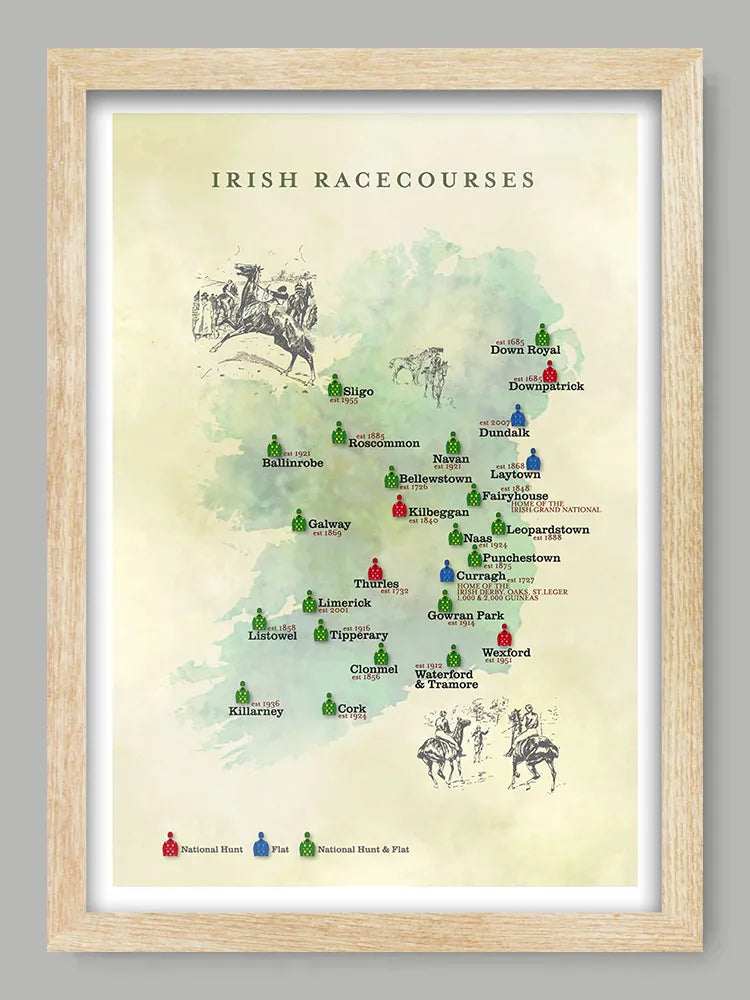 Irish Racecourses - Horse Racing Print