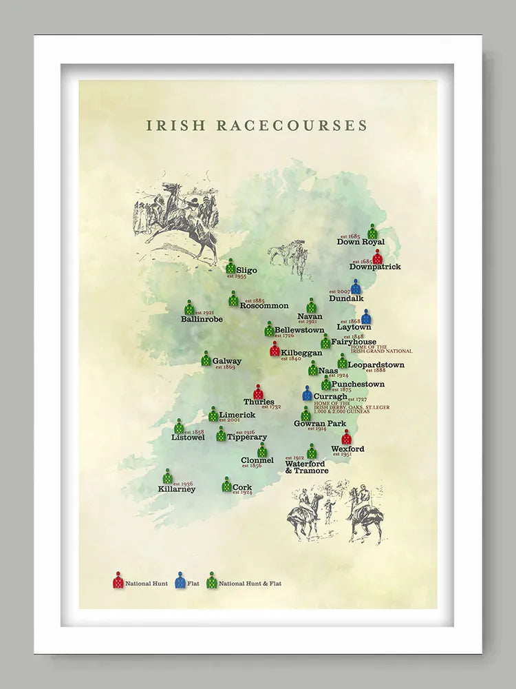Irish Racecourses - Horse Racing Print