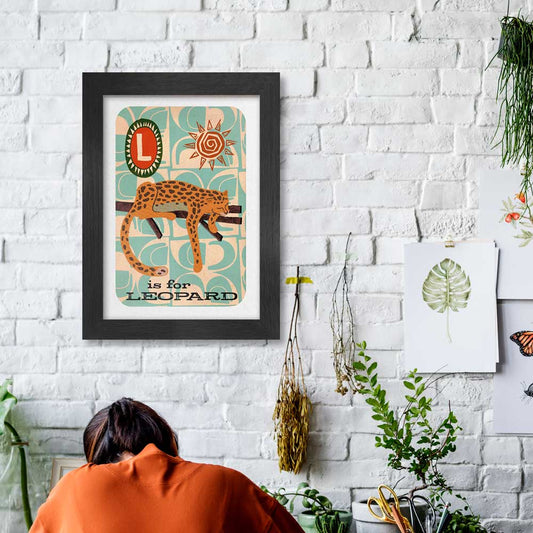 L is for Leopard - Poster Print