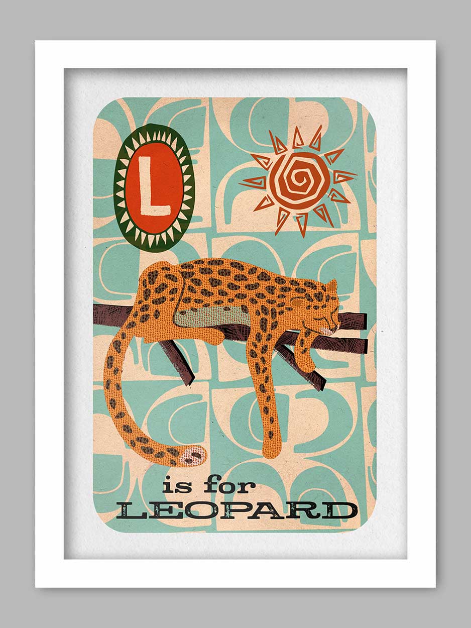 L is for Leopard - Poster Print