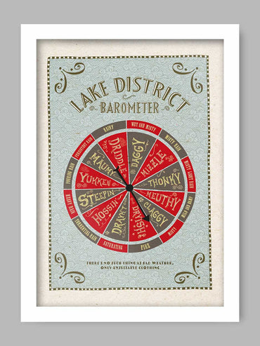 Lake District Barometer Poster Print