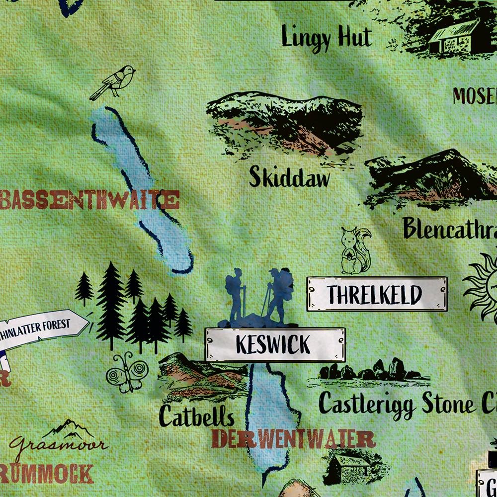 Lake District Illustrated Map Print