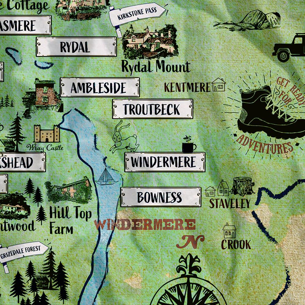 Lake District Illustrated Map Print