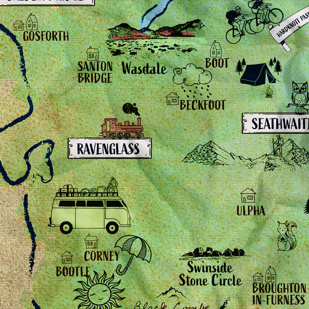 Lake District Illustrated Map Print