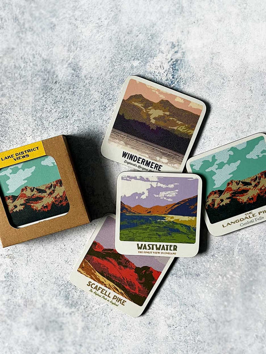 Lake District Views Coaster (Pack of 4 Sets) - Designed by The Northern Line