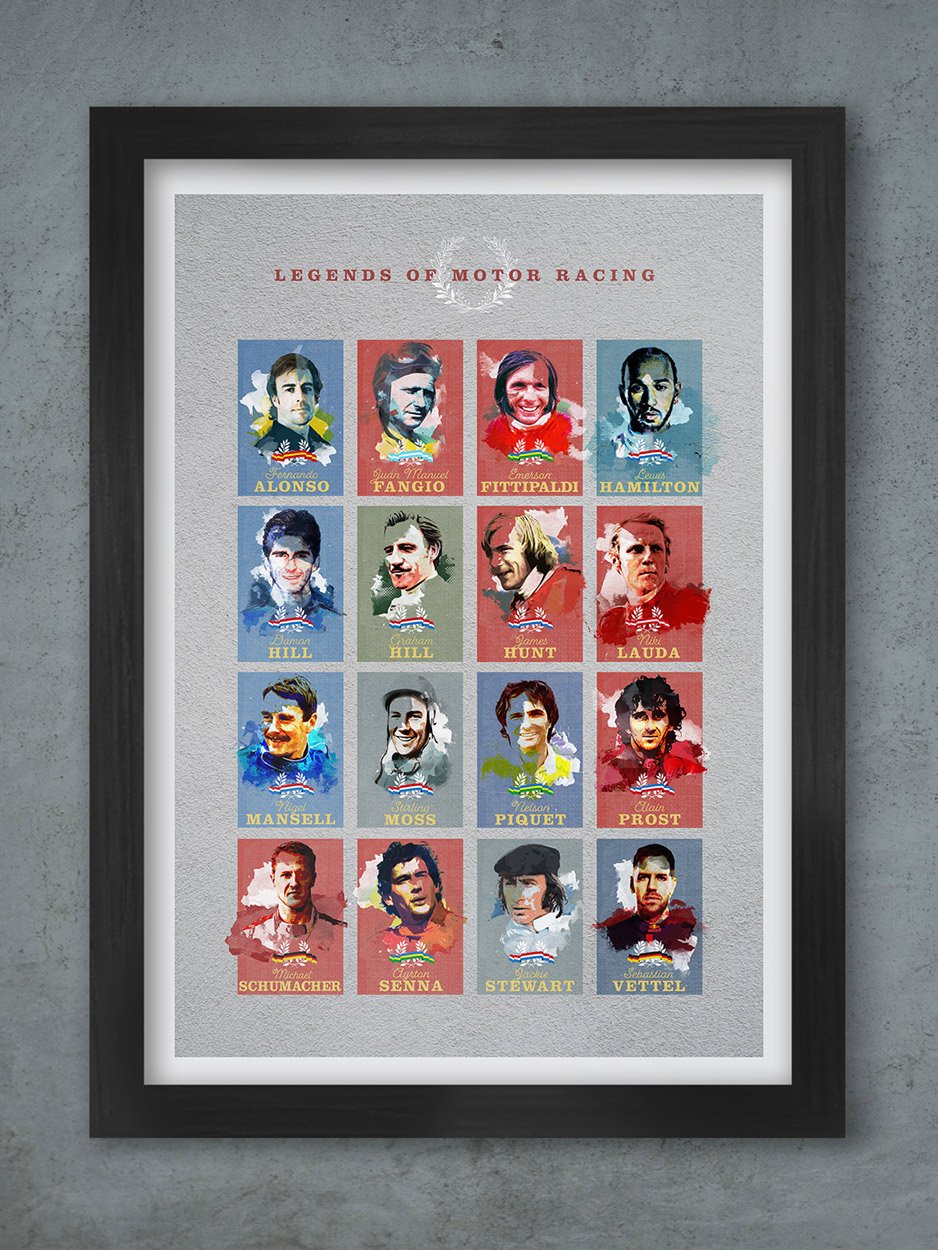 Legends of Motor Racing Print