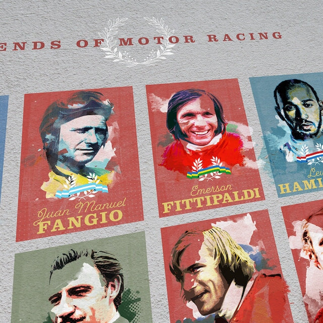 Legends of Motor Racing Print