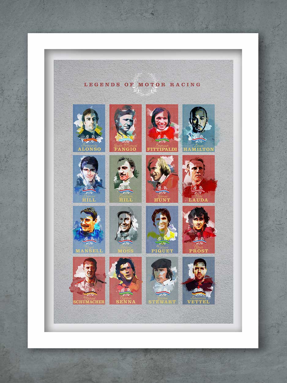 Legends of Motor Racing Print