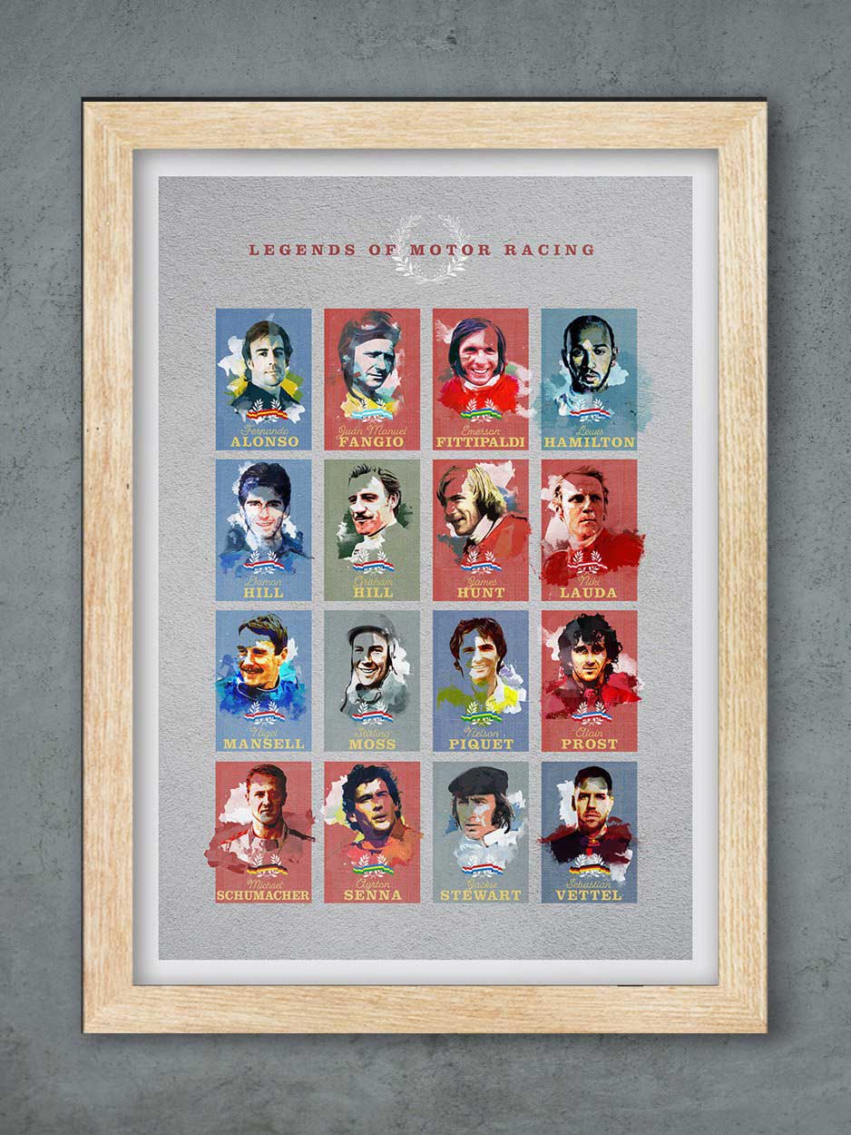 Legends of Motor Racing Print