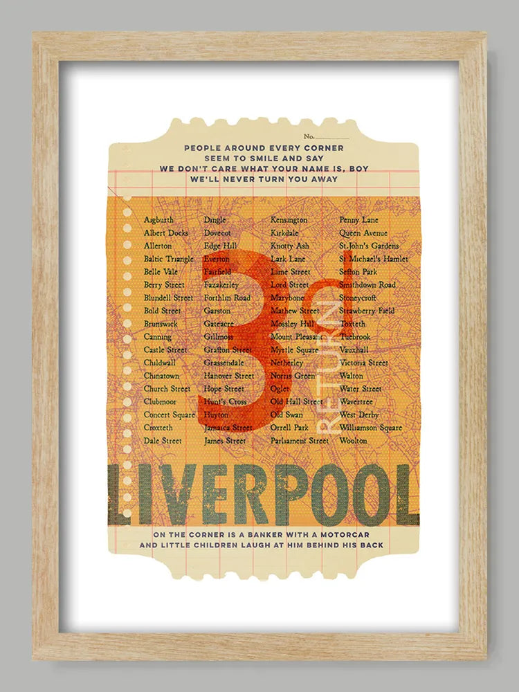 Liverpool Ticket To Ride Print