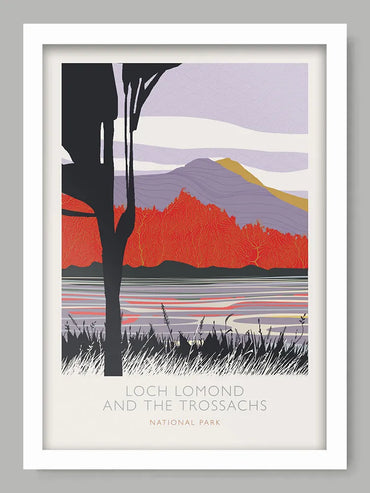 Loch Lomond and The Trossachs National Park - Poster Print. Established in 2002, includes 21 Munros and 2 national Nature Reserves.