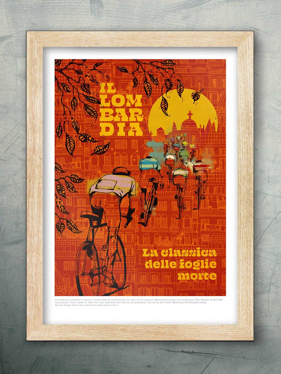 Lombardia, Race of the Falling Leaves - Cycling Print