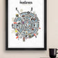 Magpies Wheel of Fame Poster Print