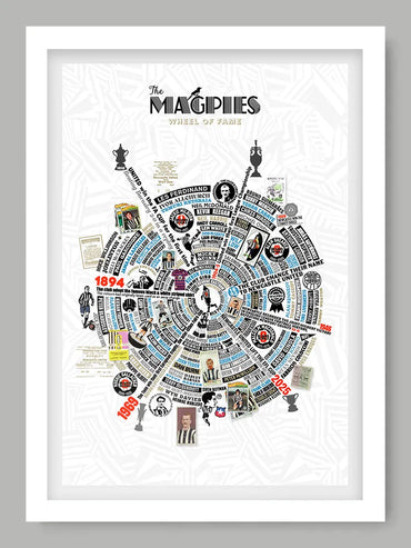 Magpies Wheel of Fame Poster Print