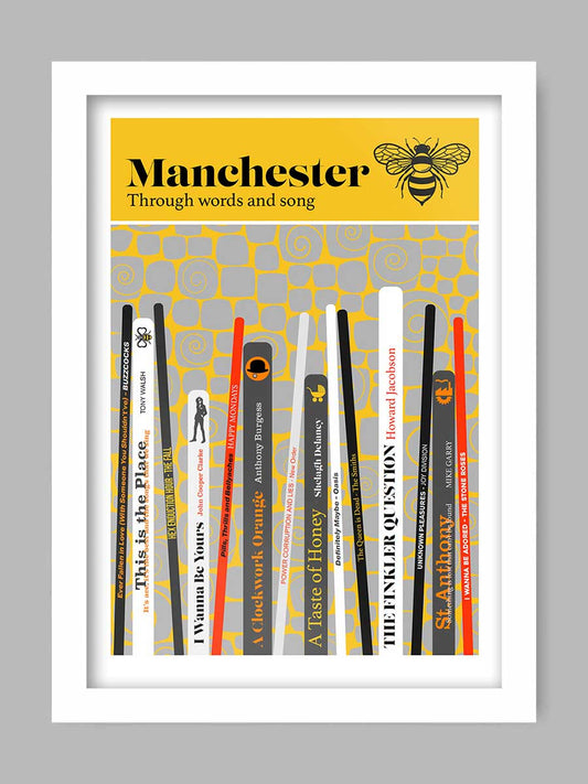 Manchester Through Words and Song Poster Print
