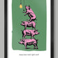 Many Hams Make Light Work - Poster print