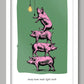Many Hams Make Light Work - Poster print