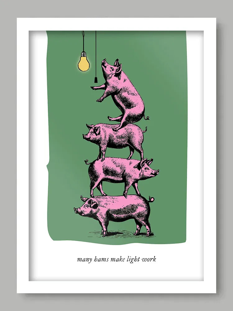 Many Hams Make Light Work Print