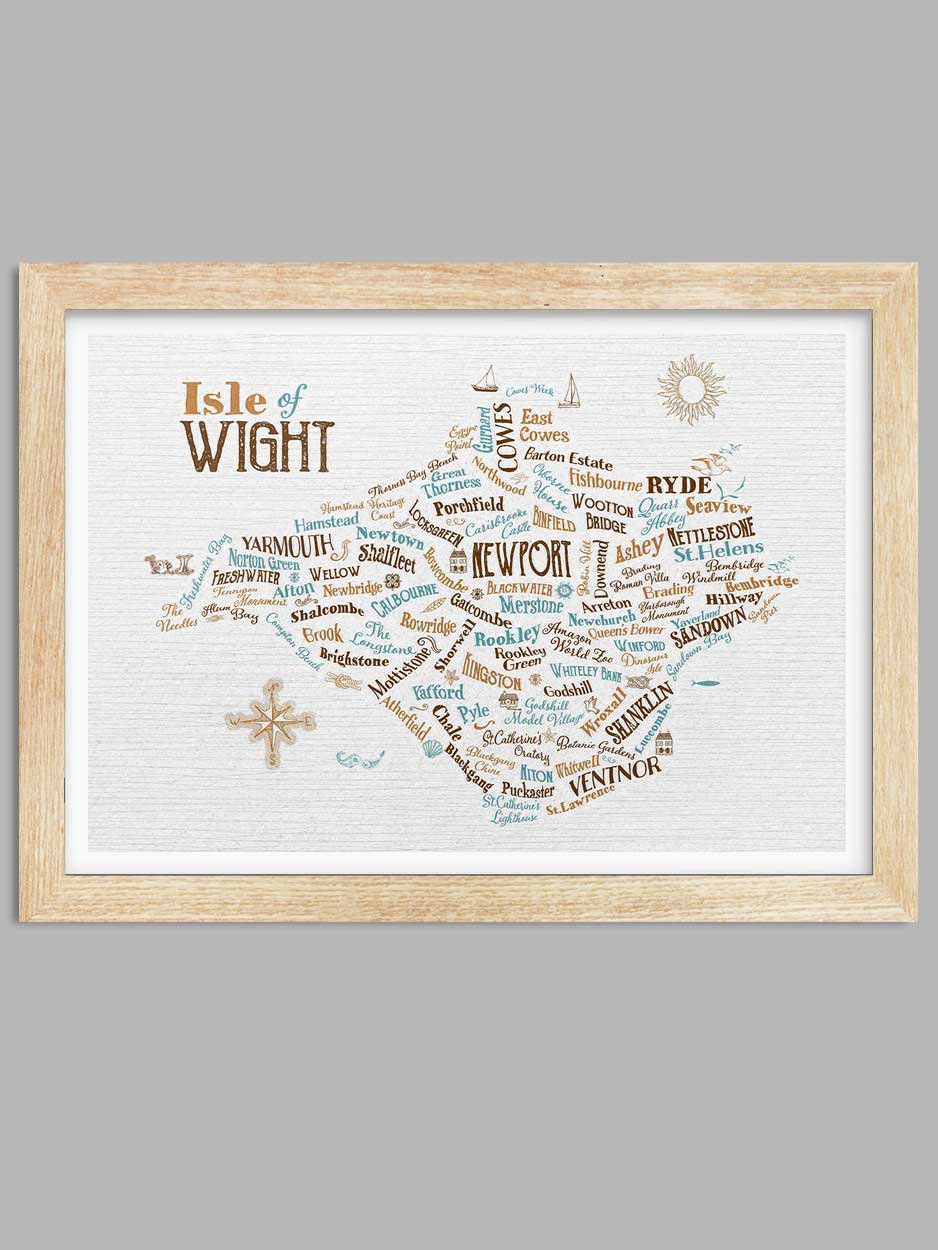 Map of The Isle of Wight Print