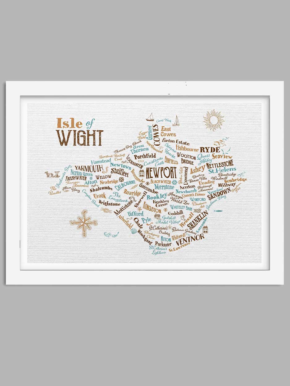 Map of The Isle of Wight Print