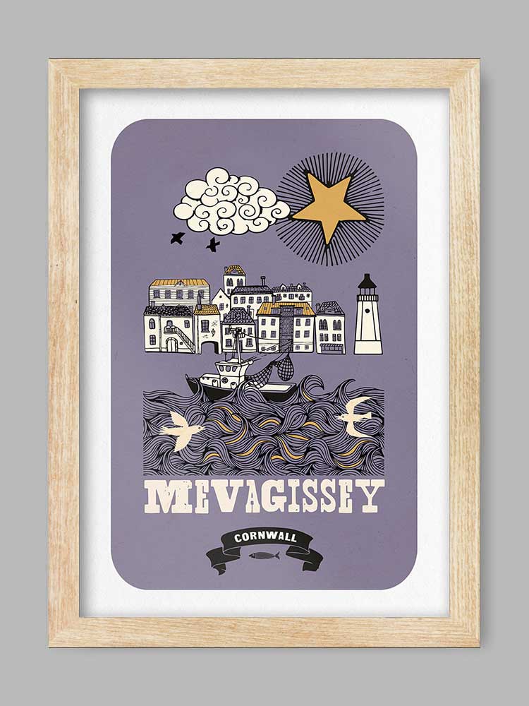 Mevagissey Retro Print