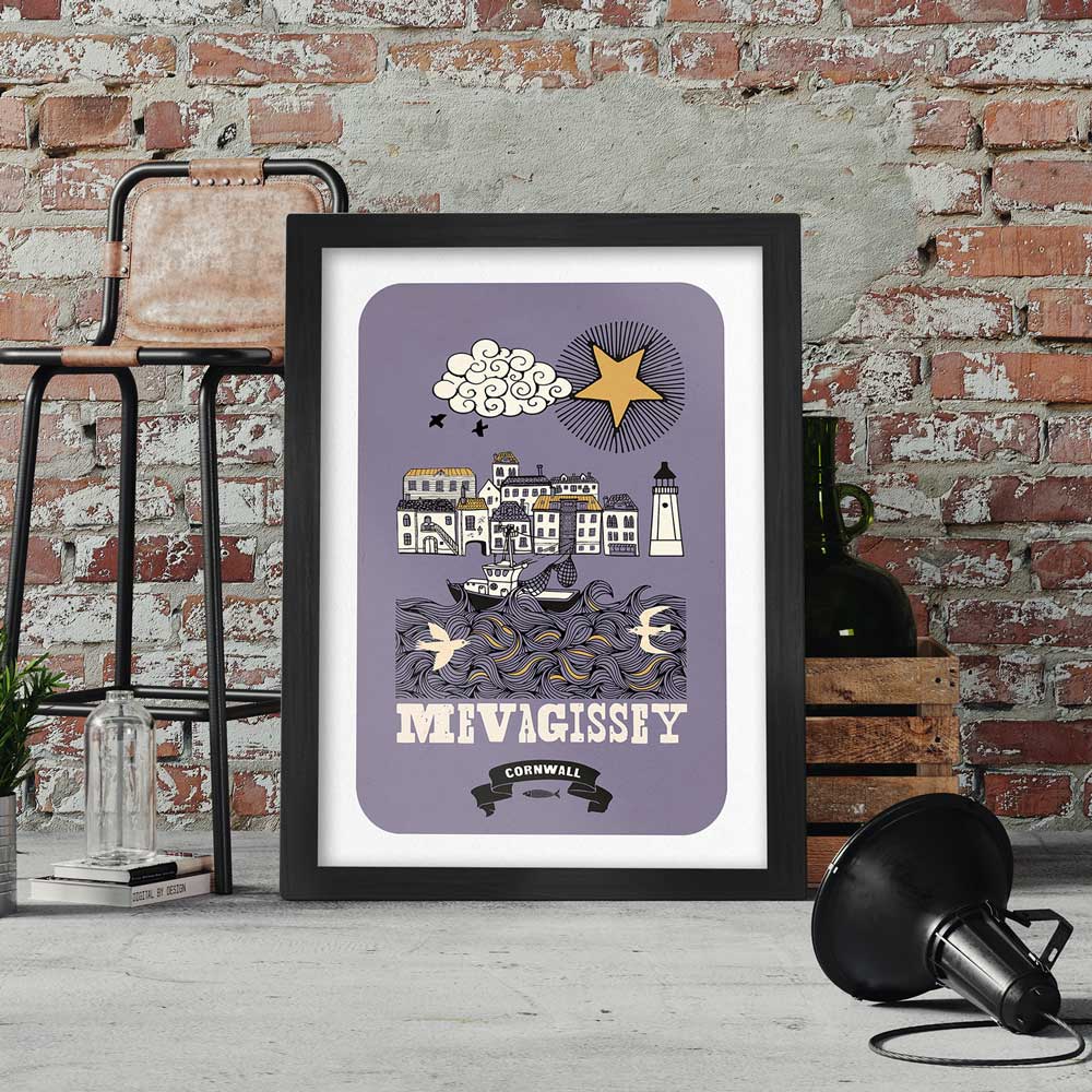 Mevagissey Retro Print